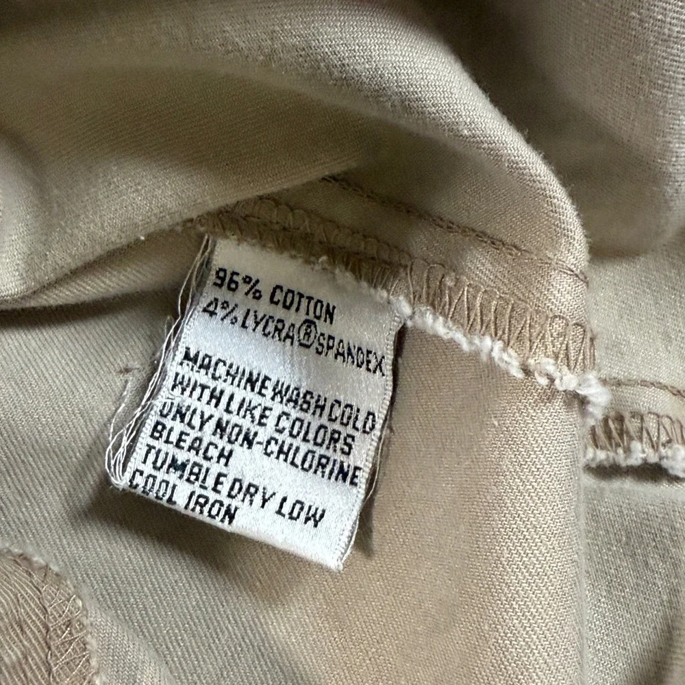 Talbots Stretch Utility‎ Jacket Khaki Beige Cotton Twill Cargo Coat Women's 12
